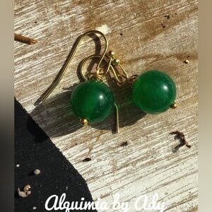 Jade drops Vintage style earrings